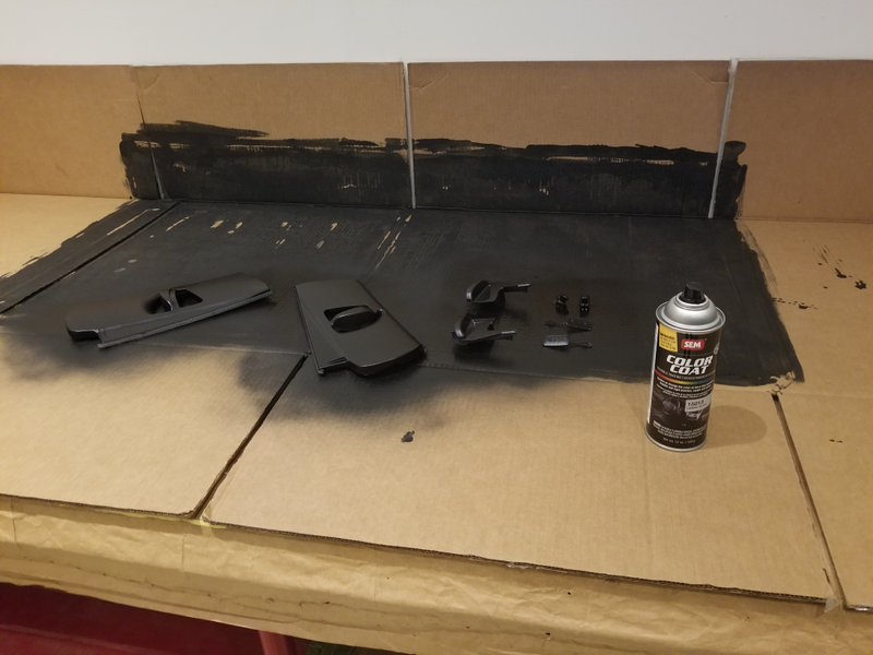 Repainting interior components to match.